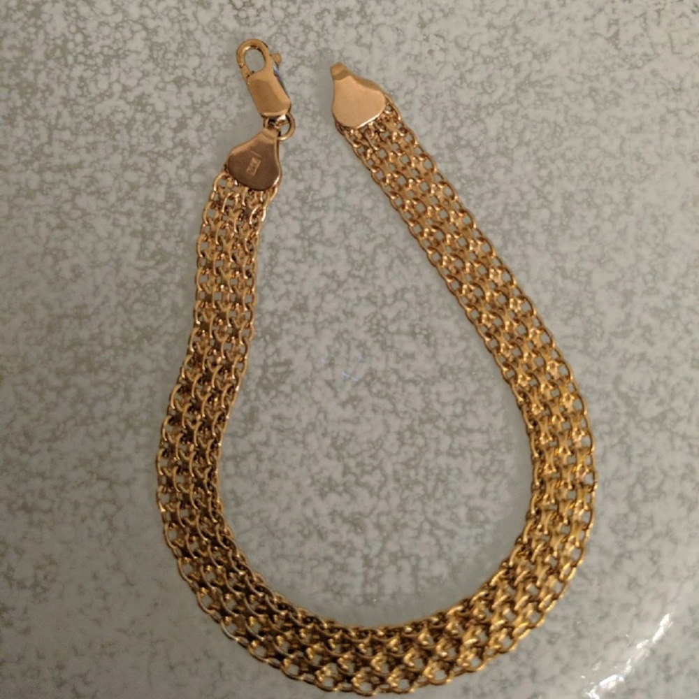 14k Gold Italy Tennis Bracelet Vintage